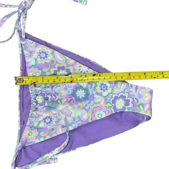 Adore Me Purple Floral Paisley String Bikini Bottom Womens M Swim Beach Vacation - Picture 10 of 10